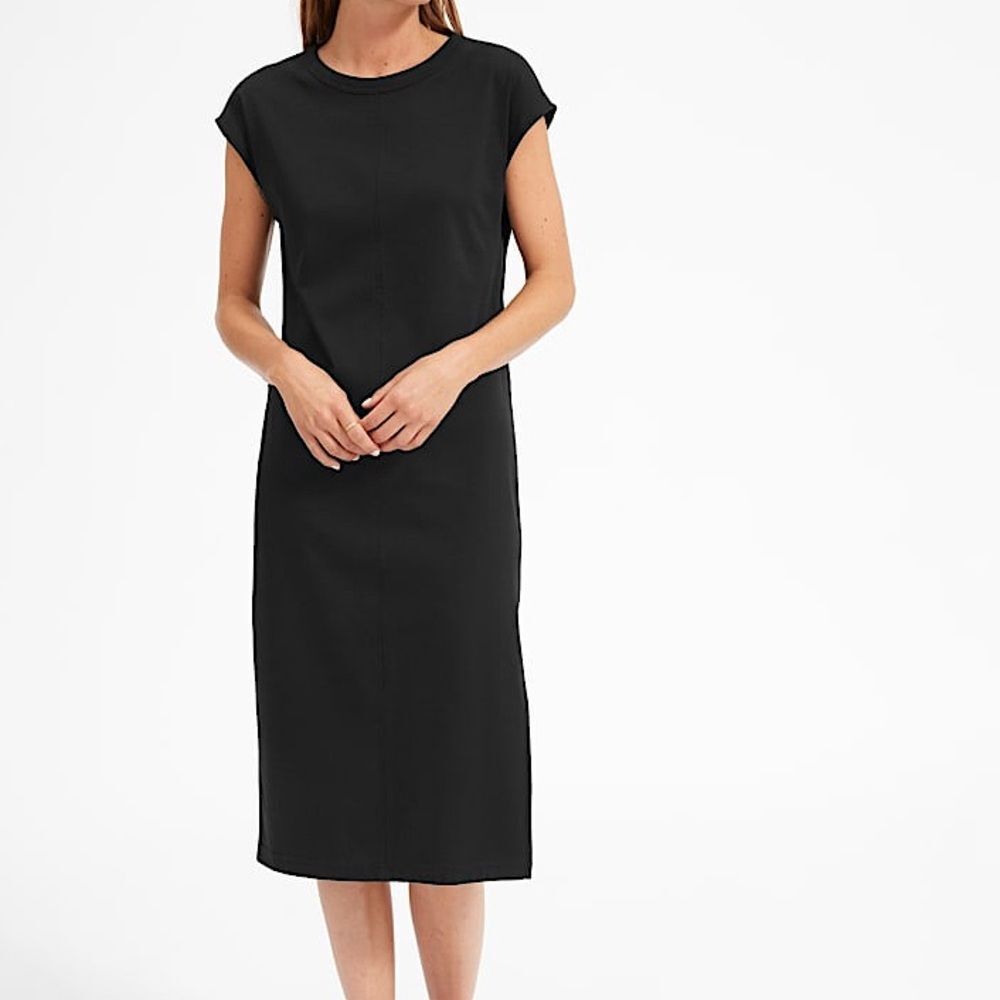 Everlane Dress The Luxe Cotton Tee Shirt Dress Black Size XS